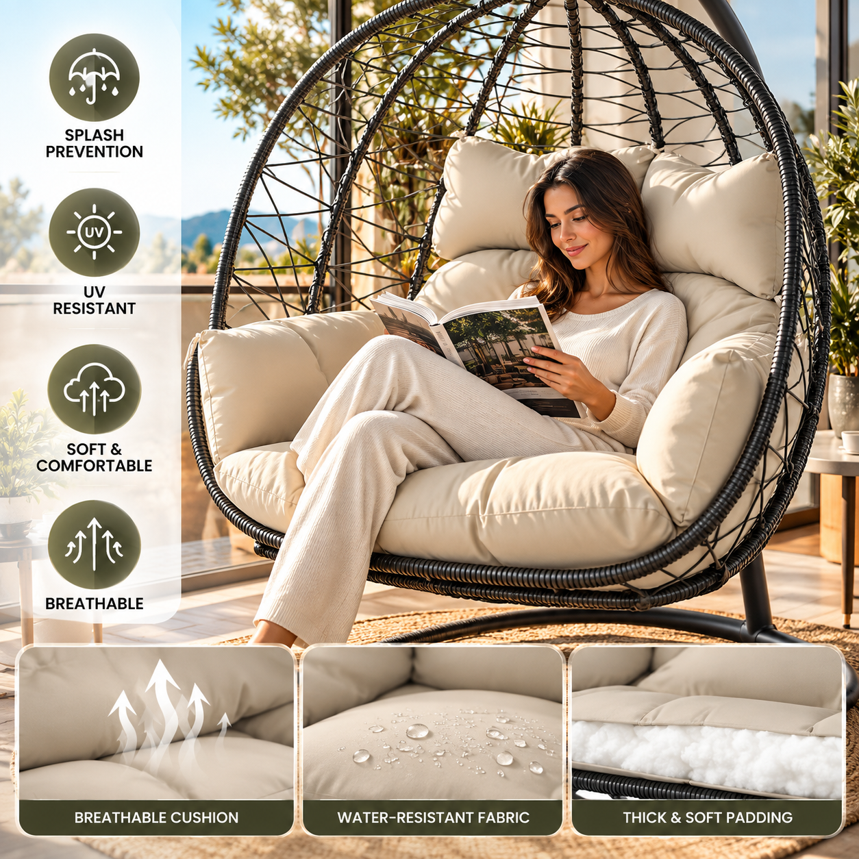 Nestora® Double Hanging Chair